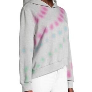 Lea & Viola Asymmetric Grey Tie-Dyed Hoodie Sweatshirt Size Small New